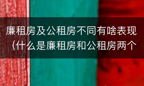 廉租房及公租房不同有啥表现（什么是廉租房和公租房两个有什么特点）