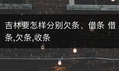吉林要怎样分别欠条、借条 借条,欠条,收条