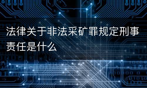 法律关于非法采矿罪规定刑事责任是什么