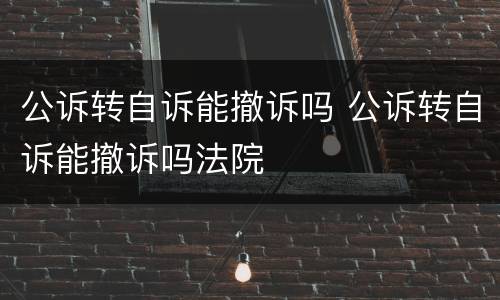 公诉转自诉能撤诉吗 公诉转自诉能撤诉吗法院