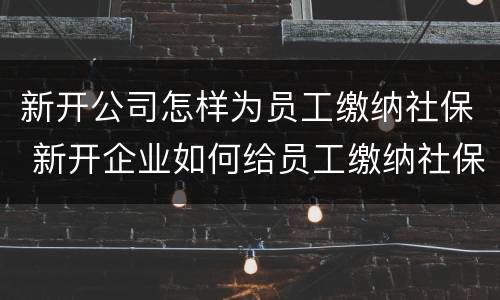 新开公司怎样为员工缴纳社保 新开企业如何给员工缴纳社保