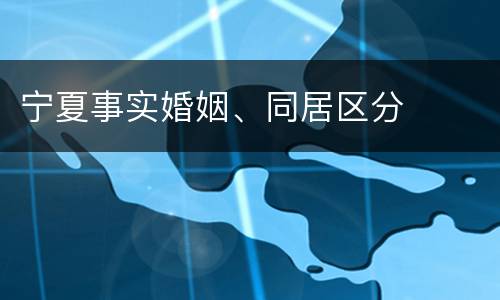 宁夏事实婚姻、同居区分
