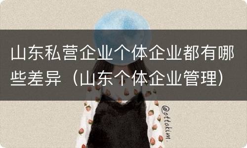 山东私营企业个体企业都有哪些差异（山东个体企业管理）