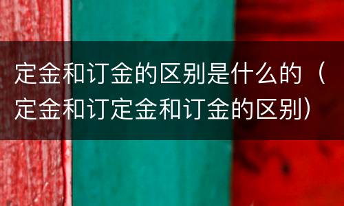 定金和订金的区别是什么的（定金和订定金和订金的区别）