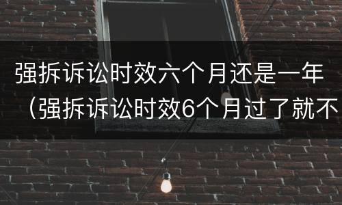 强拆诉讼时效六个月还是一年（强拆诉讼时效6个月过了就不能告了吗）