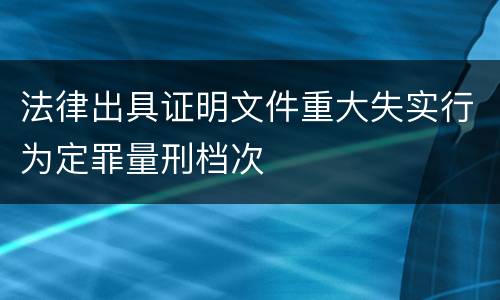 法律出具证明文件重大失实行为定罪量刑档次