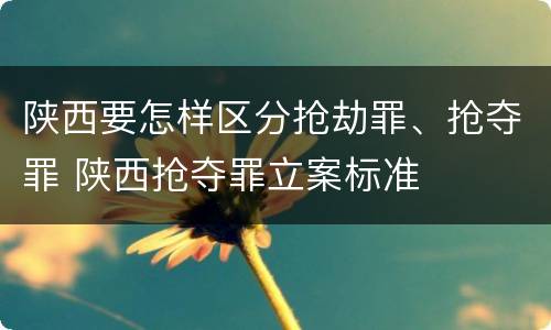 陕西要怎样区分抢劫罪、抢夺罪 陕西抢夺罪立案标准