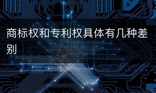 商标权和专利权具体有几种差别