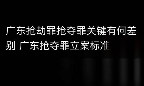 广东抢劫罪抢夺罪关键有何差别 广东抢夺罪立案标准