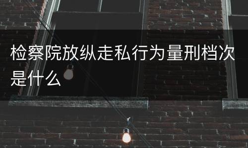 检察院放纵走私行为量刑档次是什么