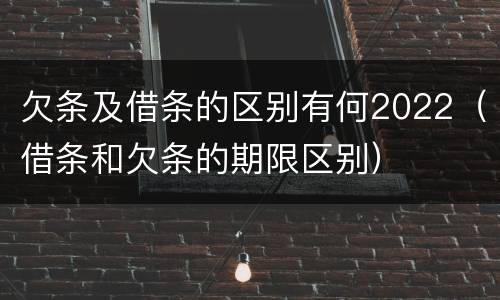 欠条及借条的区别有何2022（借条和欠条的期限区别）