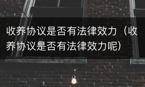 收养协议是否有法律效力（收养协议是否有法律效力呢）