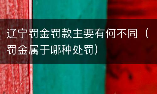 辽宁罚金罚款主要有何不同（罚金属于哪种处罚）