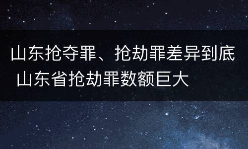山东抢夺罪、抢劫罪差异到底 山东省抢劫罪数额巨大