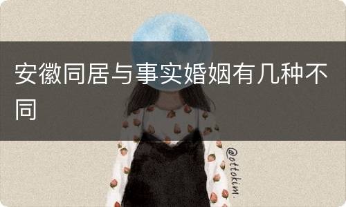 安徽同居与事实婚姻有几种不同