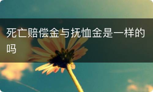 死亡赔偿金与抚恤金是一样的吗