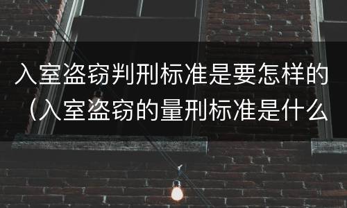 入室盗窃判刑标准是要怎样的（入室盗窃的量刑标准是什么?）