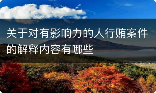 关于对有影响力的人行贿案件的解释内容有哪些