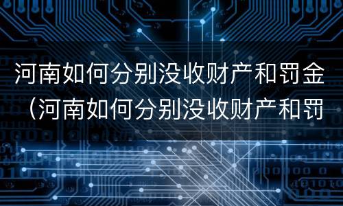 河南如何分别没收财产和罚金（河南如何分别没收财产和罚金呢）