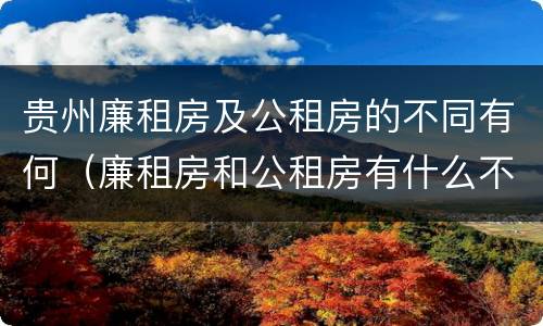 贵州廉租房及公租房的不同有何（廉租房和公租房有什么不同）