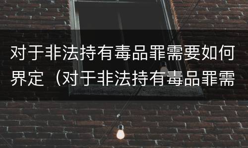 对于非法持有毒品罪需要如何界定(对于非法持有毒品罪需要如何界定)