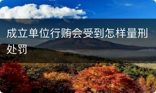成立单位行贿会受到怎样量刑处罚