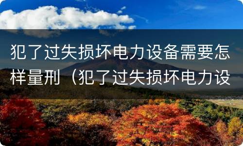 犯了过失损坏电力设备需要怎样量刑（犯了过失损坏电力设备需要怎样量刑呢）