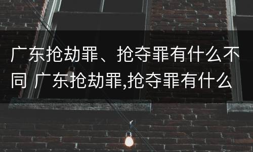 广东抢劫罪、抢夺罪有什么不同 广东抢劫罪,抢夺罪有什么不同处罚