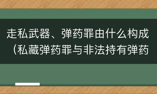 走私武器、弹药罪由什么构成（私藏弹药罪与非法持有弹药罪的区别）