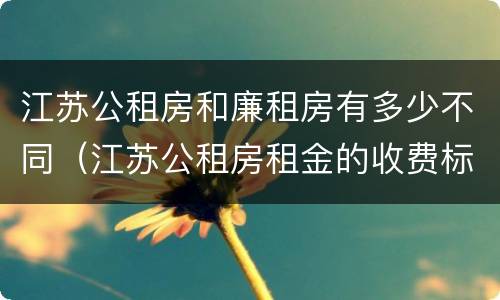 江苏公租房和廉租房有多少不同（江苏公租房租金的收费标准）