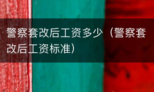 警察套改后工资多少（警察套改后工资标准）