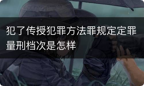 犯了传授犯罪方法罪规定定罪量刑档次是怎样