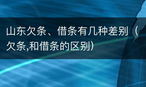 山东欠条、借条有几种差别（欠条,和借条的区别）