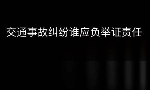 交通事故纠纷谁应负举证责任