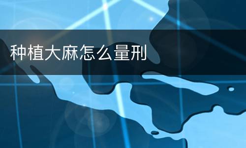 种植大麻怎么量刑