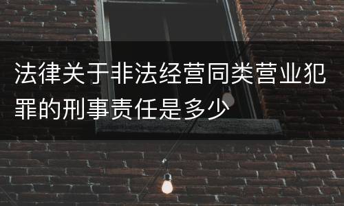 法律关于非法经营同类营业犯罪的刑事责任是多少