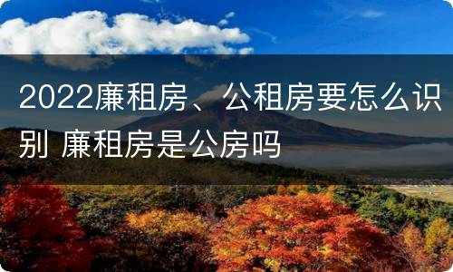 2022廉租房、公租房要怎么识别 廉租房是公房吗