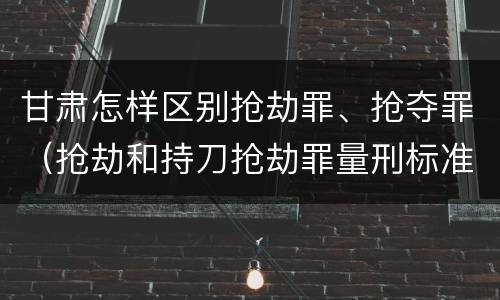 甘肃怎样区别抢劫罪、抢夺罪（抢劫和持刀抢劫罪量刑标准）
