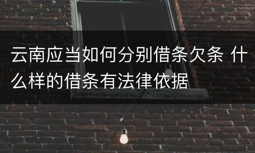 云南应当如何分别借条欠条 什么样的借条有法律依据