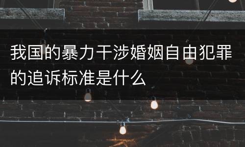 我国的暴力干涉婚姻自由犯罪的追诉标准是什么
