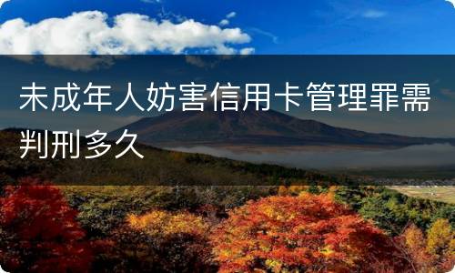 未成年人妨害信用卡管理罪需判刑多久