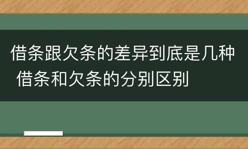 借条跟欠条的差异到底是几种 借条和欠条的分别区别