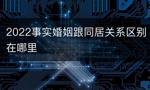2022事实婚姻跟同居关系区别在哪里