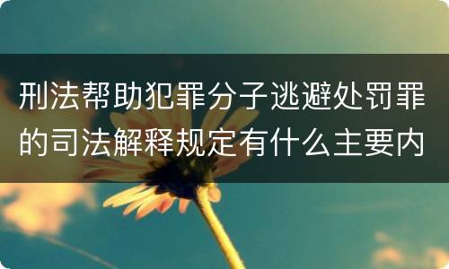 刑法帮助犯罪分子逃避处罚罪的司法解释规定有什么主要内容