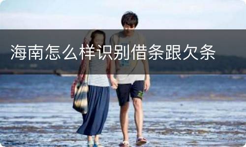 海南怎么样识别借条跟欠条