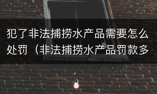 犯了非法捕捞水产品需要怎么处罚（非法捕捞水产品罚款多少）