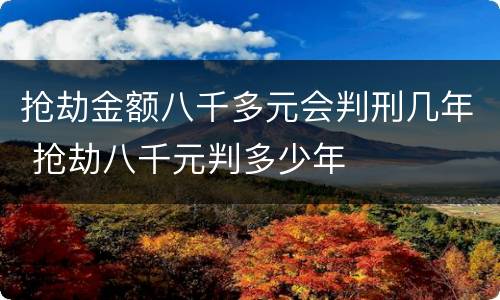 抢劫金额八千多元会判刑几年 抢劫八千元判多少年