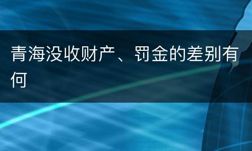 青海没收财产、罚金的差别有何