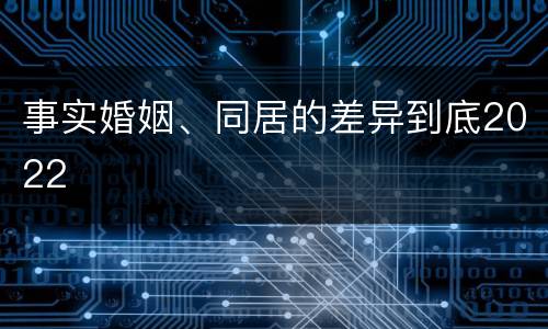 事实婚姻、同居的差异到底2022