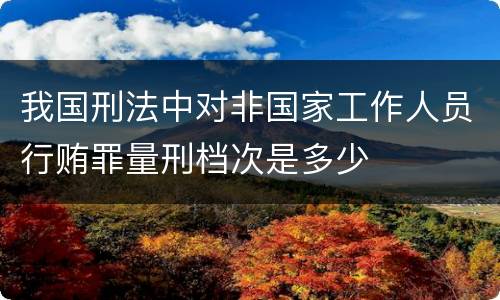 我国刑法中对非国家工作人员行贿罪量刑档次是多少